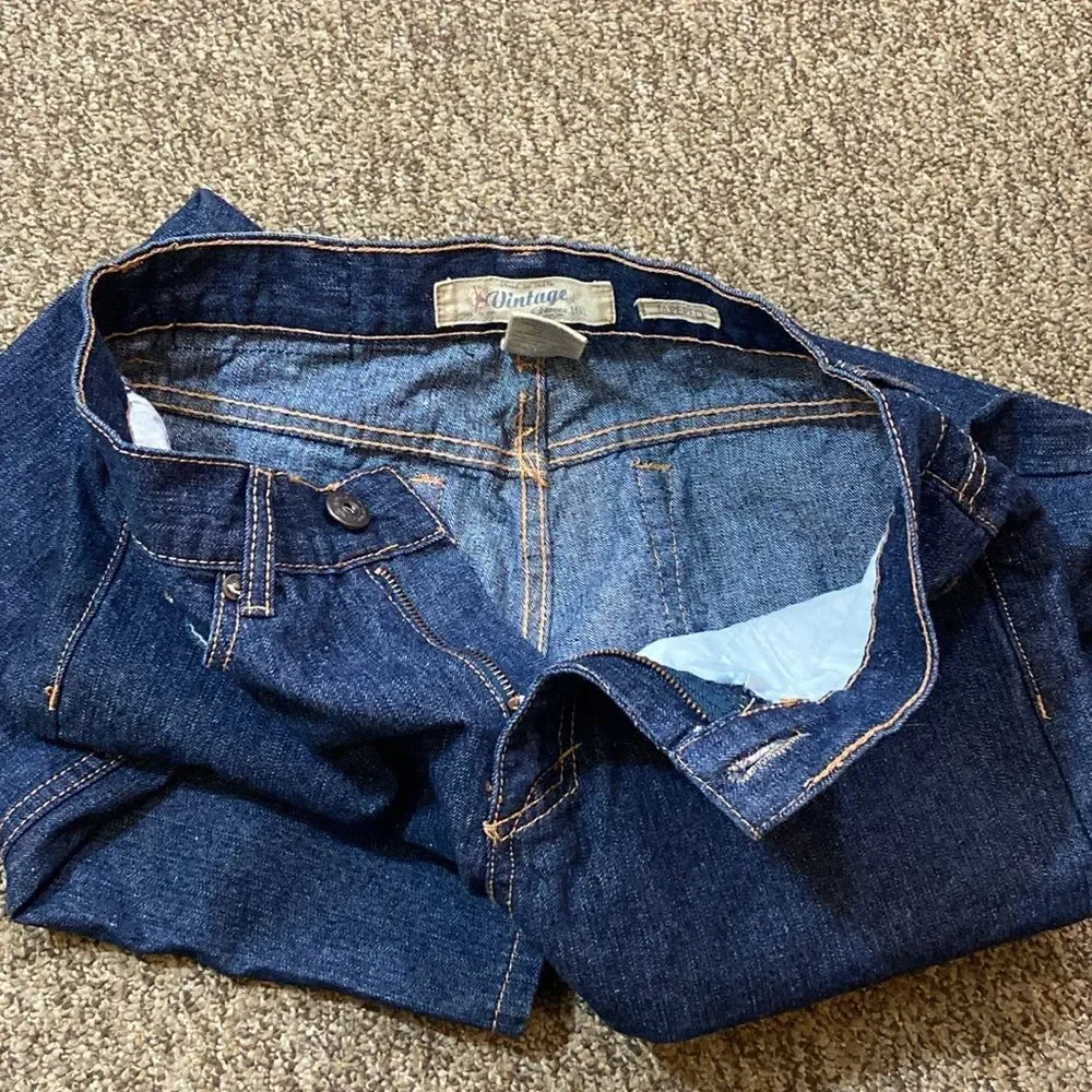 Vintage Genes 1891 💯 Cotton Tapered Indigo Blue Denim Jeans Men’s Size W28/L30